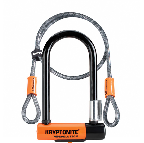 Evolution Mini 7 U-Lock with 4 Foot Cable and Flexframe Bracket - Kuma Bikes
