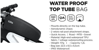 Tols Top Tube Bag Waterproof Black - Kuma Bikes