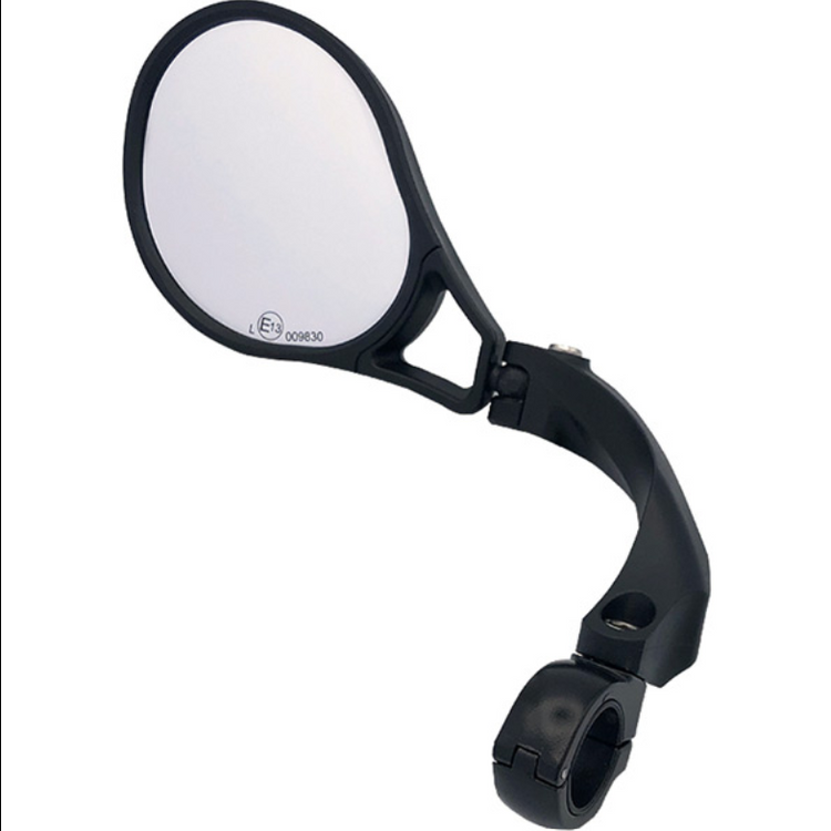 E-bike E13 approved mirror, adjustable, LEFT handlebar clamp fitting