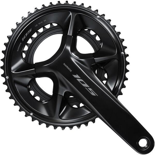 Shimano FC-R7100 105 double 12-speed chainset, HollowTech II 160 mm 50 / 34T, black - Kuma Bikes