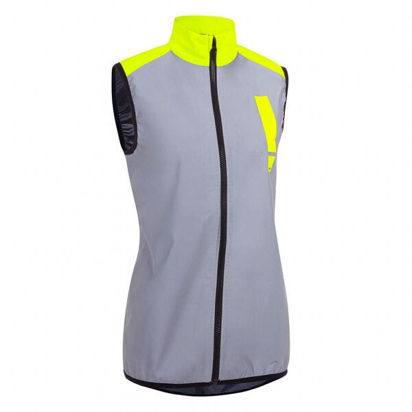 Hump Women's Ultra Reflect Gilet - Silver Reflect / Hi-Viz Yellow - Size 14 - Kuma Bikes