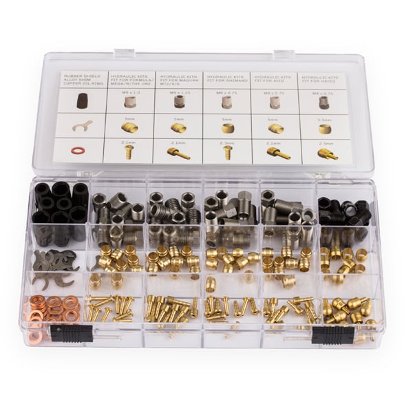 Hydraulic olive, shroud and barb kit - 18 types covering all major brands - Kuma Bikes