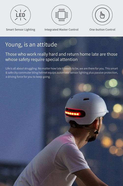 Xiaomi Smart4U Waterproof LED Helmet With Magnetic charging cable - Kuma Bikes